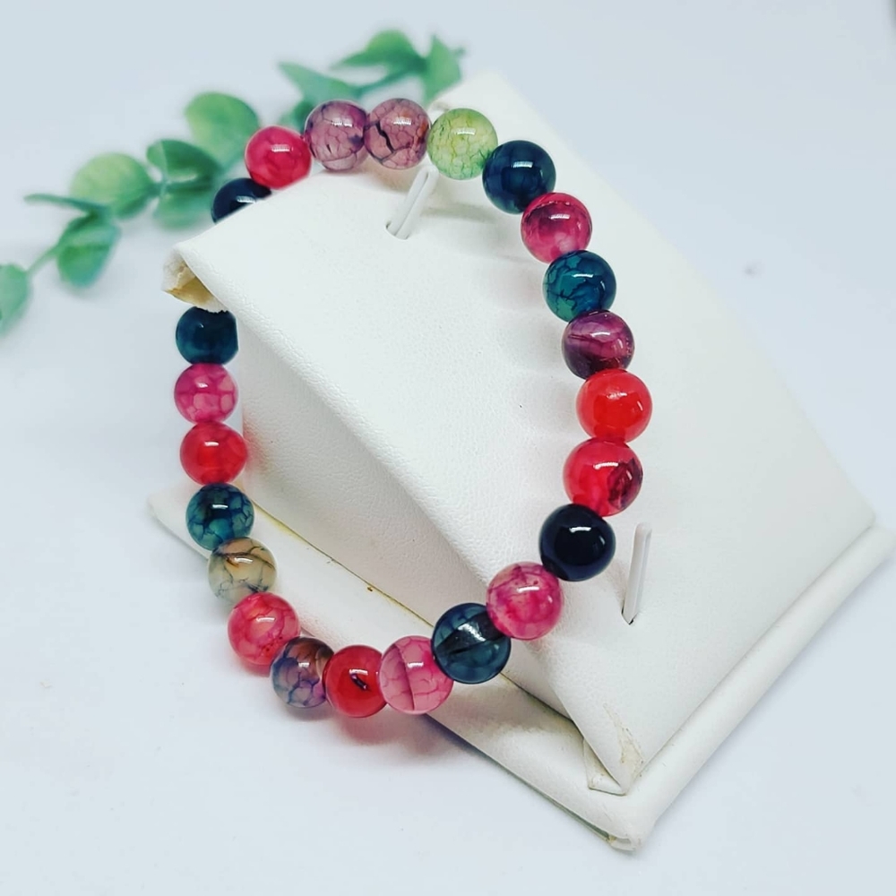Rainbow Agate beaded bracelet 8 mm